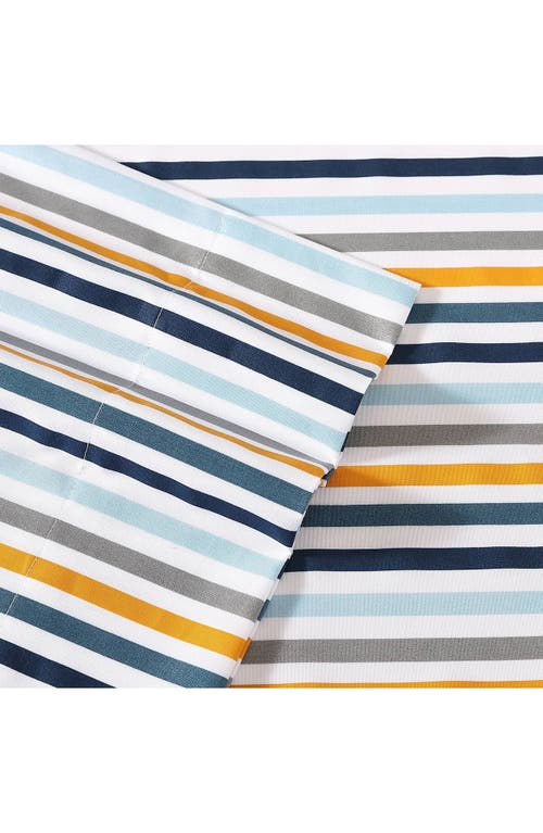 Eddie Bauer Vivid Stripe Ultra Soft Sheet Set In Navy