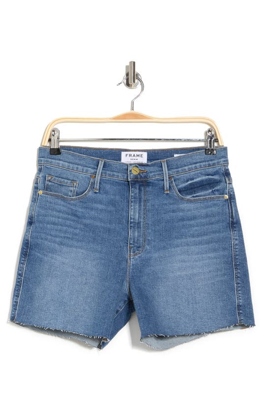 Frame Le Tour Raw Hem Denim Shorts In Bixby | ModeSens