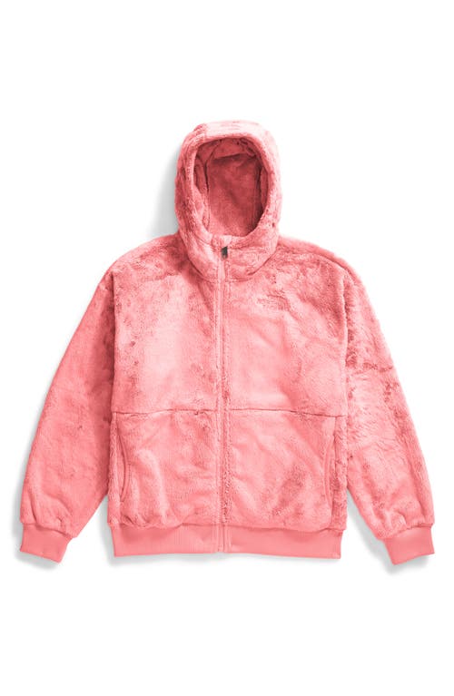 Shop The North Face Kids' Osito High Pile Fleece Full Zip Hoodie In Terracotta