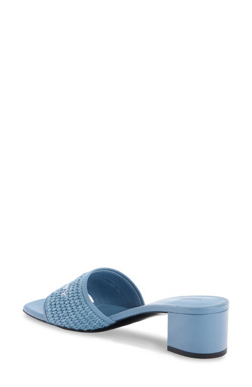Shop Givenchy Logo Raffia Slide Sandal In Denim Blue