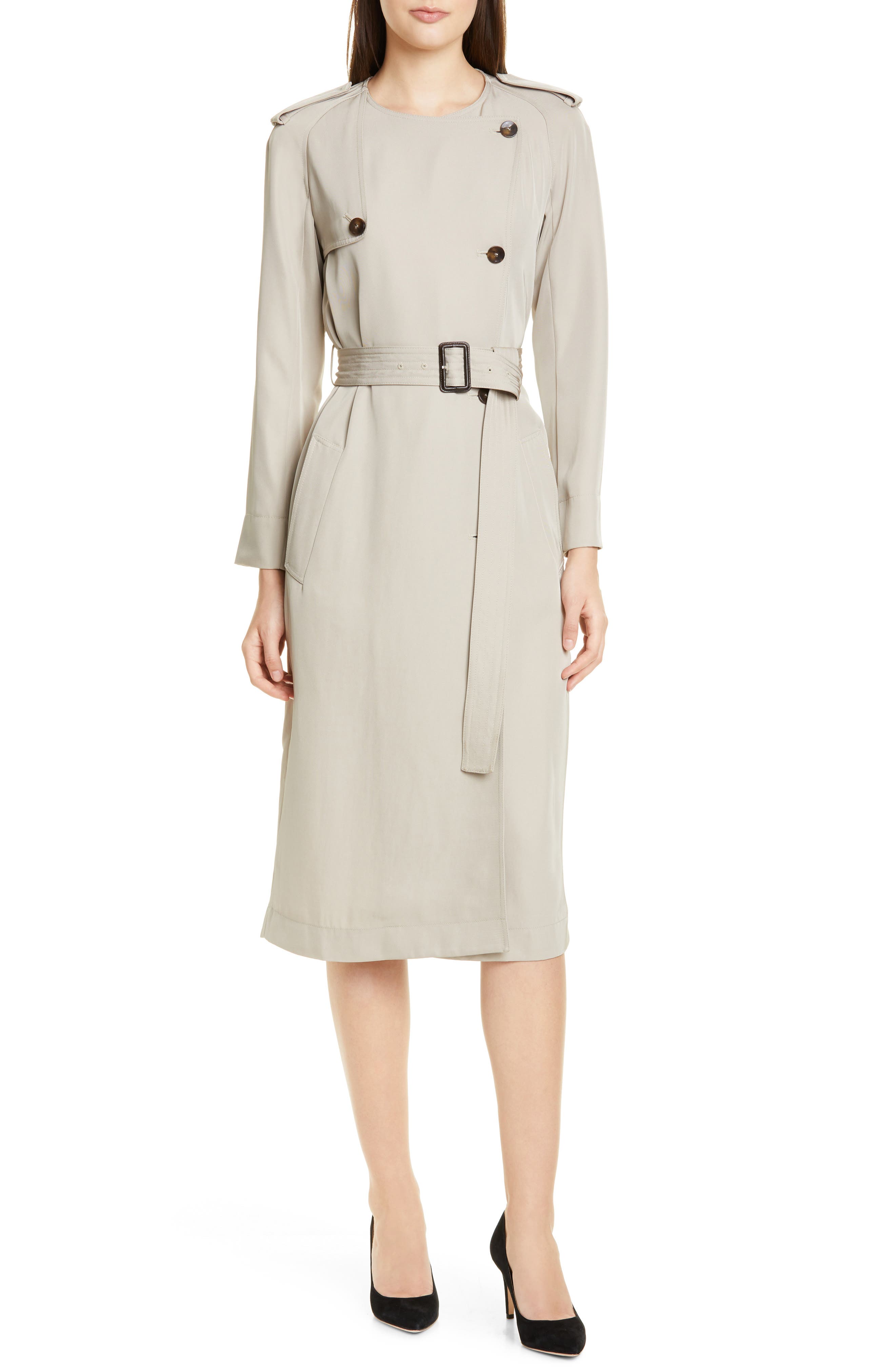 Boss Dayada Long Sleeve Dress, Beige