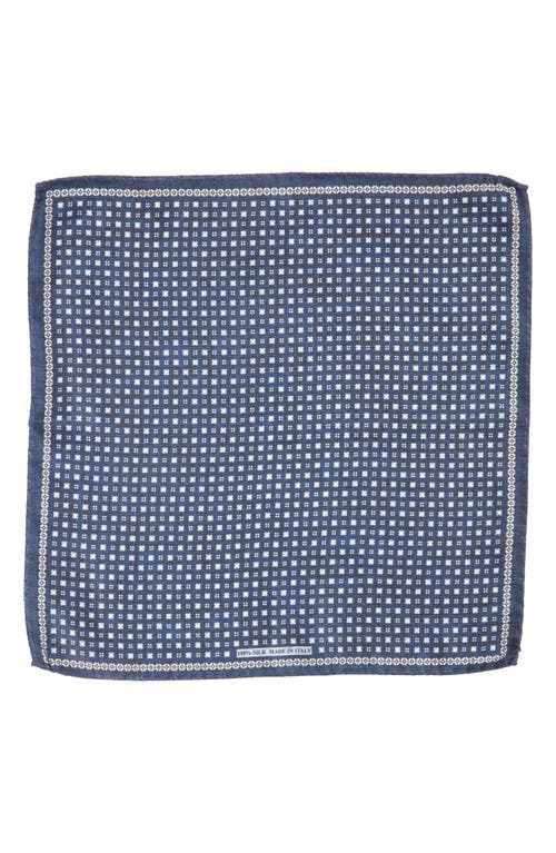 Shop Nordstrom Neat Floral Silk Pocket Square In Navy