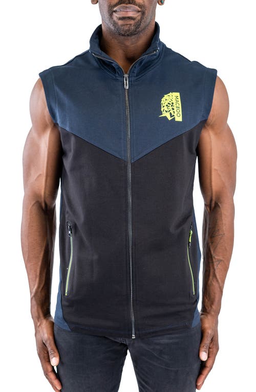 Shop Maceoo Fairway Colorblock Zip-up Golf Vest In Black