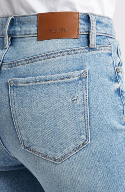 Shop Hidden Jeans High Waist Raw Hem Crop Flare Jeans In Light Wash