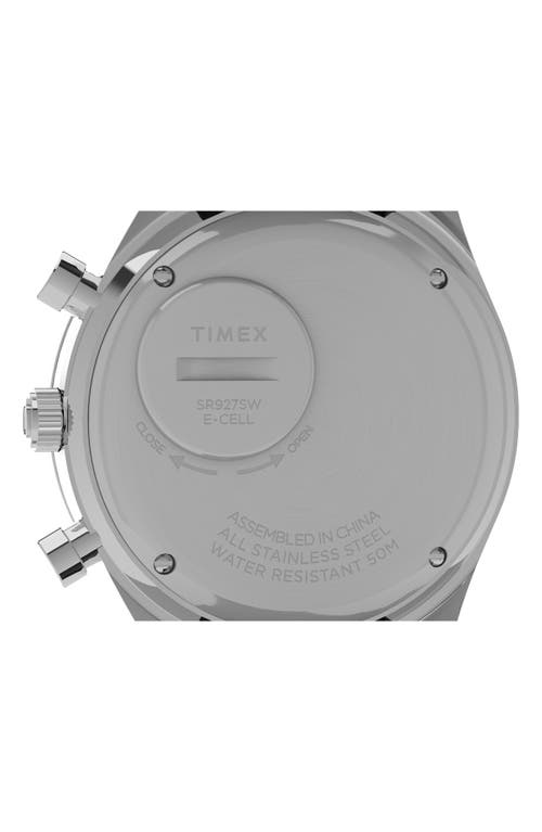 Shop Timex ® Q  Chronograph Leather Strap Watch, 40mm In Silver/black/black