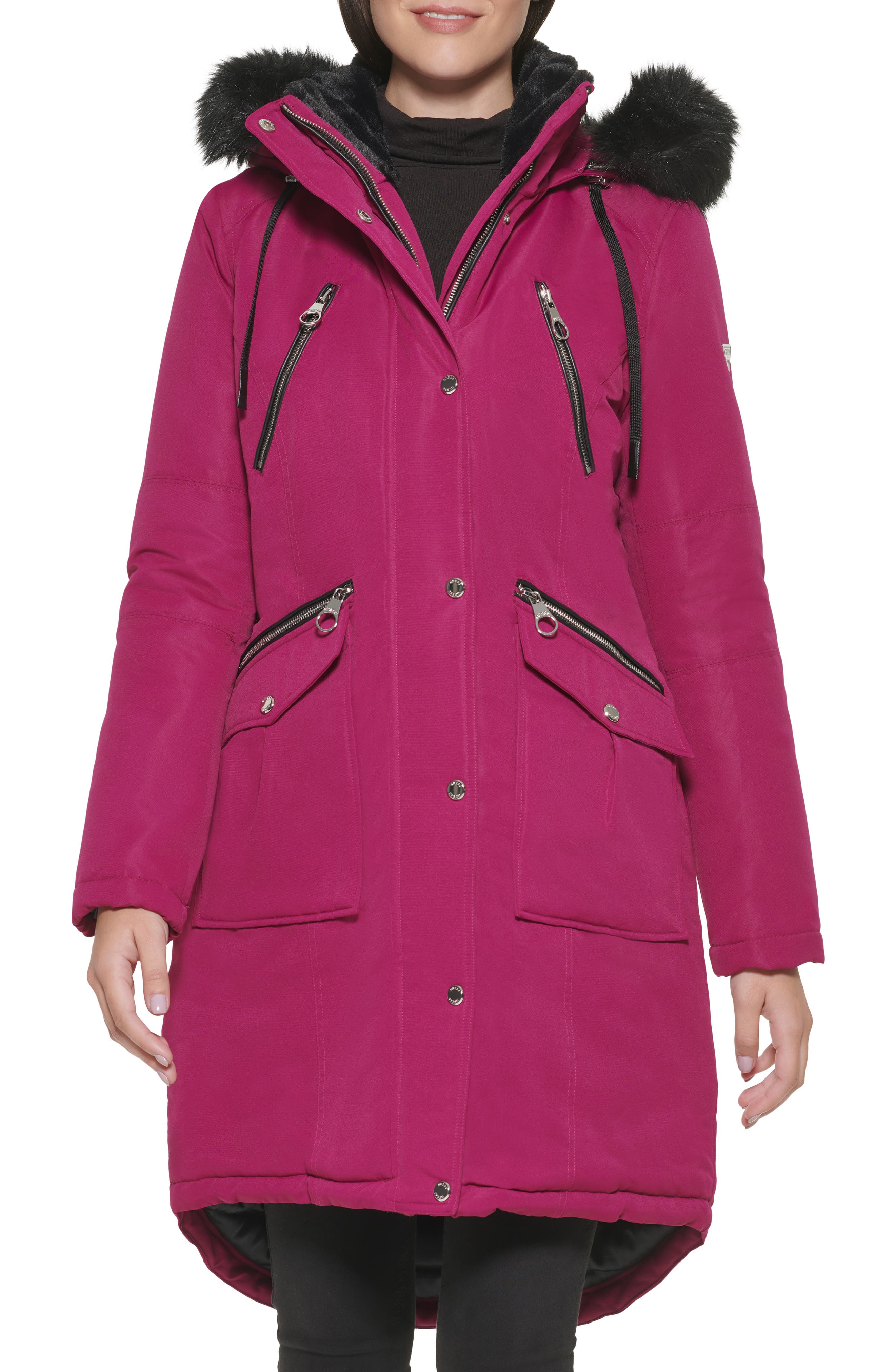 womens black parka with fur