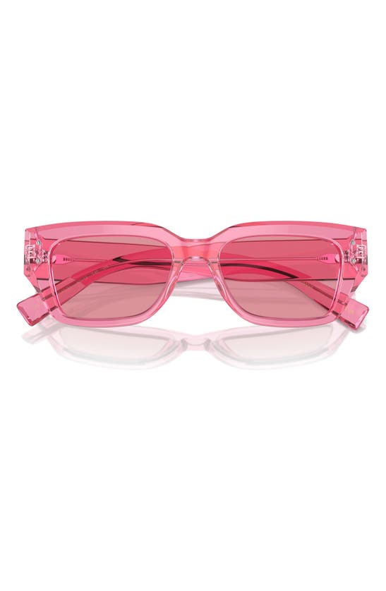 Shop Dolce & Gabbana Dolce&gabbana 52mm Cat Eye Sunglasses In Trans Pink