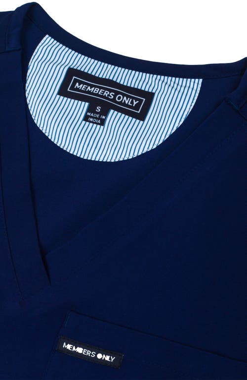 Shop Members Only Palermo 4-pocket Scrub Top In Navy