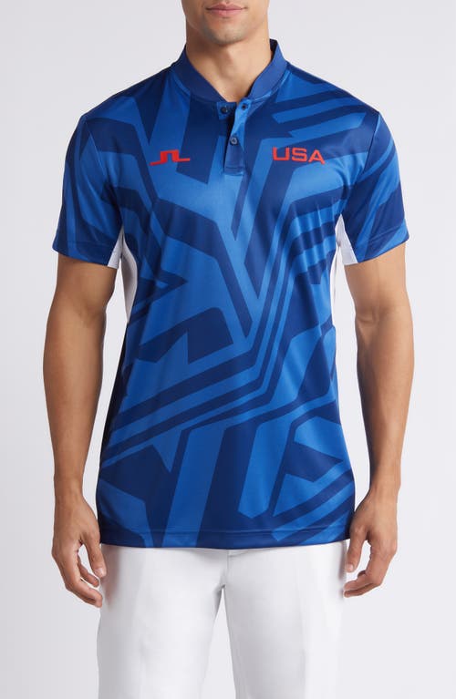 Shop J. Lindeberg Emeric Golf Henley In Us Golf Blue