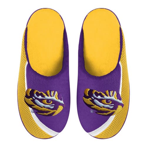 Men's FOCO LSU Tigers Big Logo Color Edge Slippers in Yellow