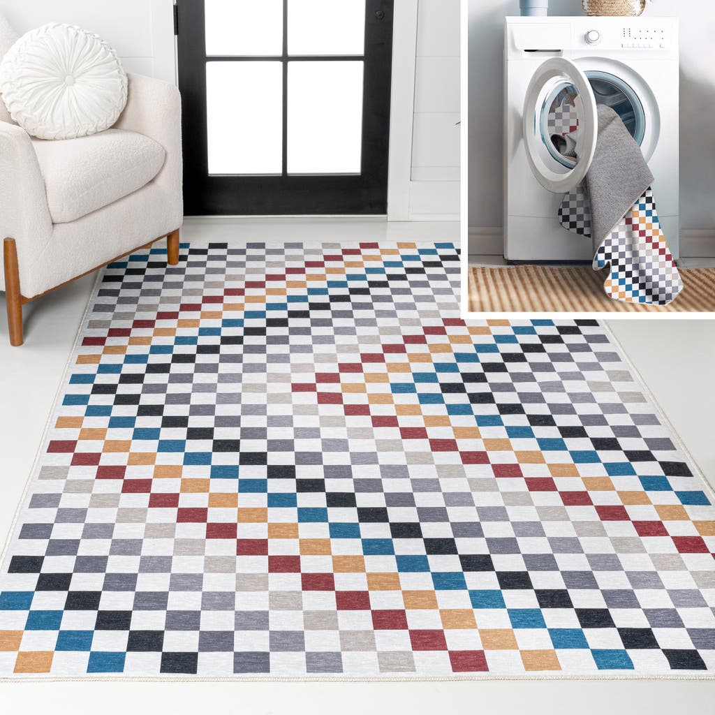 Jonathan Y Ainsley Modern Cottage Checkerboard Washable Area Rug In Multi
