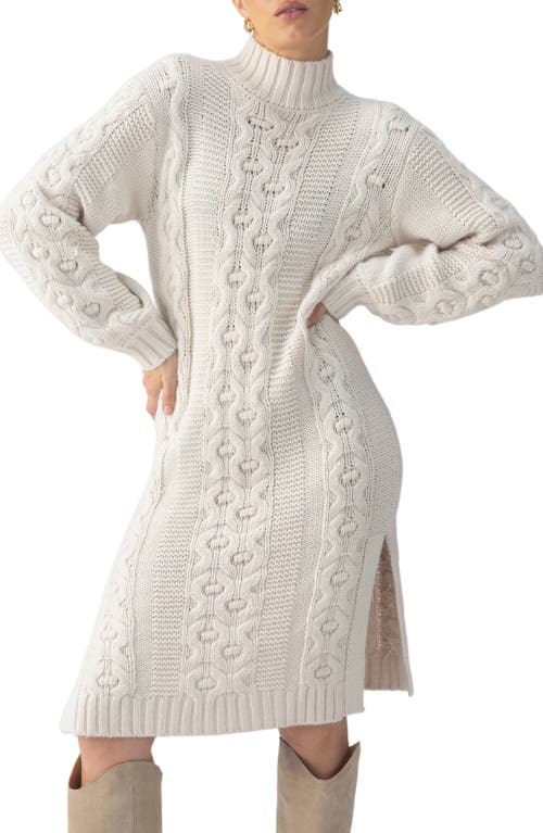 Shop Sanctuary Cable Long Sleeve Sweater Dress In Chalk