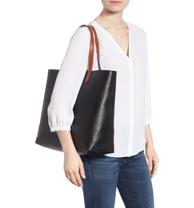 Zip Top Transport Leather Tote