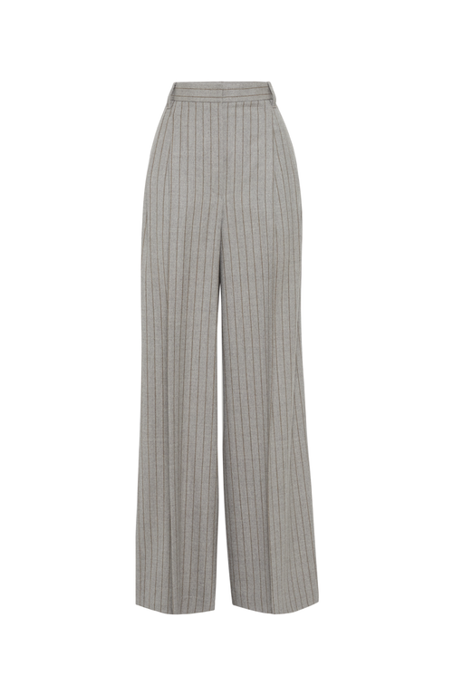 Shop Brunello Cucinelli Wide Trousers In Taupe