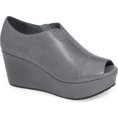 Chocolat Blu Weaver Open Toe Platform Bootie- Grey
