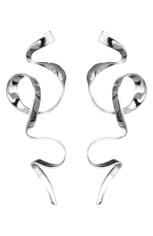 Allegro Ribbon Drop Earrings in Sterling Silver