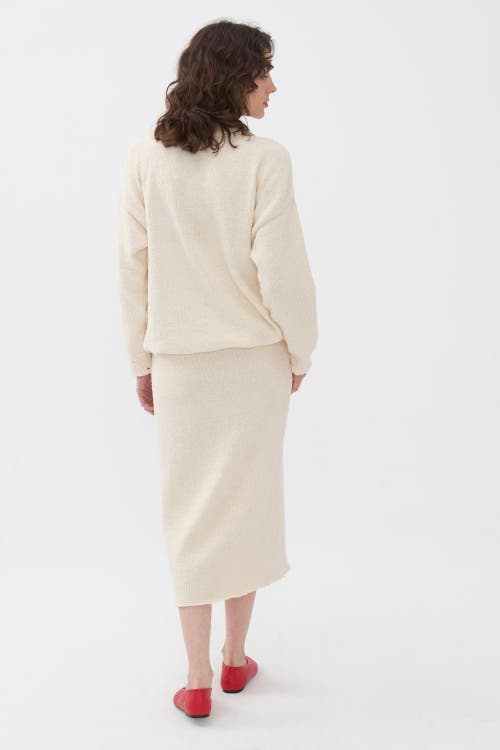 Shop Nocturne Knit Midi Skirt In Ivory