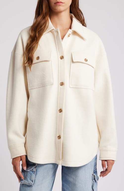 Shop Rip Curl High Tide Fleece Button-up Shacket In Off White