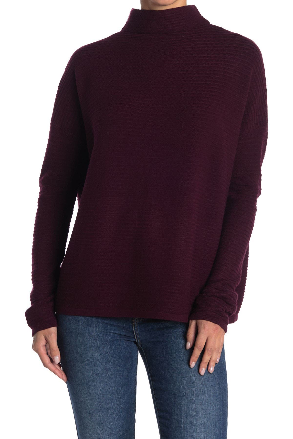 french connection patchwork mock neck sweater