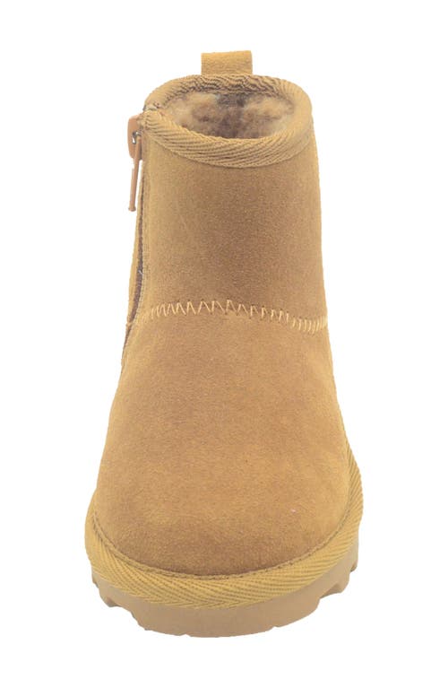 Bearpaw Kids' Bootie With Faux Fur Lining In Chestnut