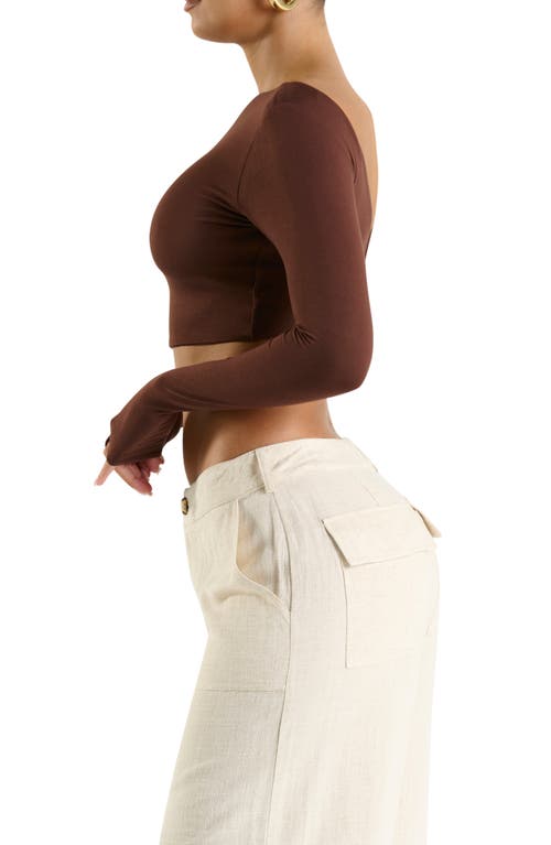 Shop N By Naked Wardrobe Too Smooth Crop Top In Chocolate