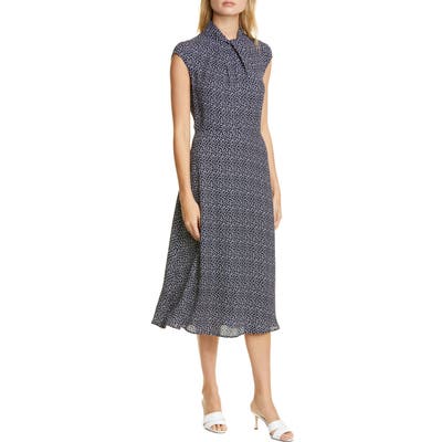 Judith & Charles Pisa Dot Cap Sleeve Midi Dress, Blue