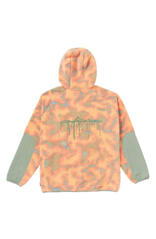 Shop Volcom Iguchi Camouflage Fleece Zip Hoodie In Tigerlily