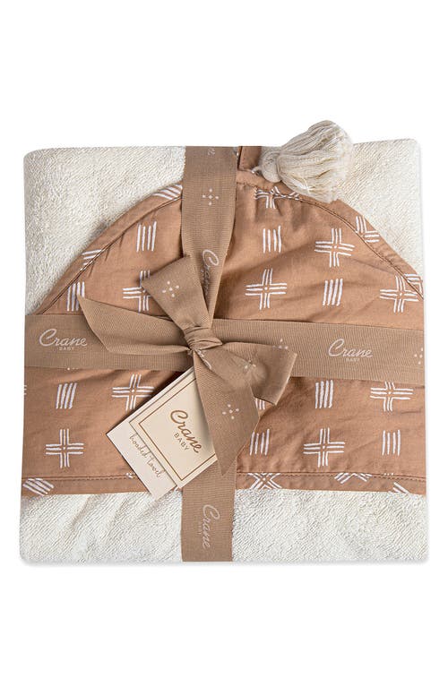 Shop Crane Baby Hooded Cotton Baby Towel In Copper/white