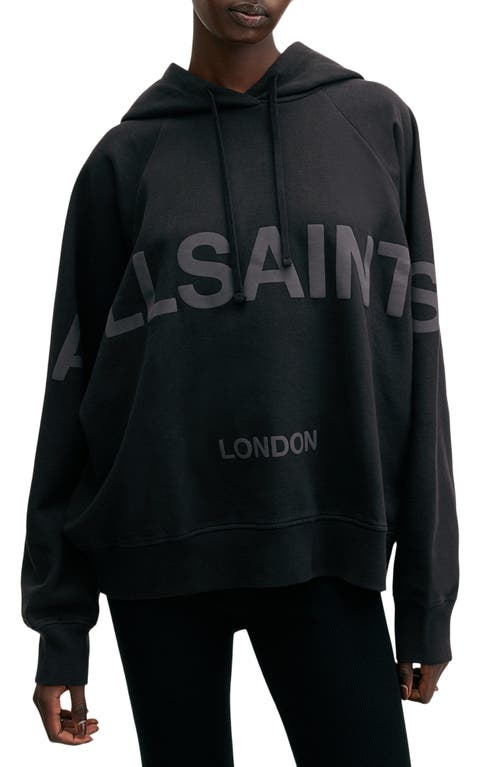 Shop Allsaints Talon Biggy Oversize Logo Hoodie In Black