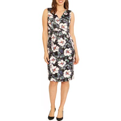 Angel Maternity Sleeveless Floral Print Maternity Dress, Green