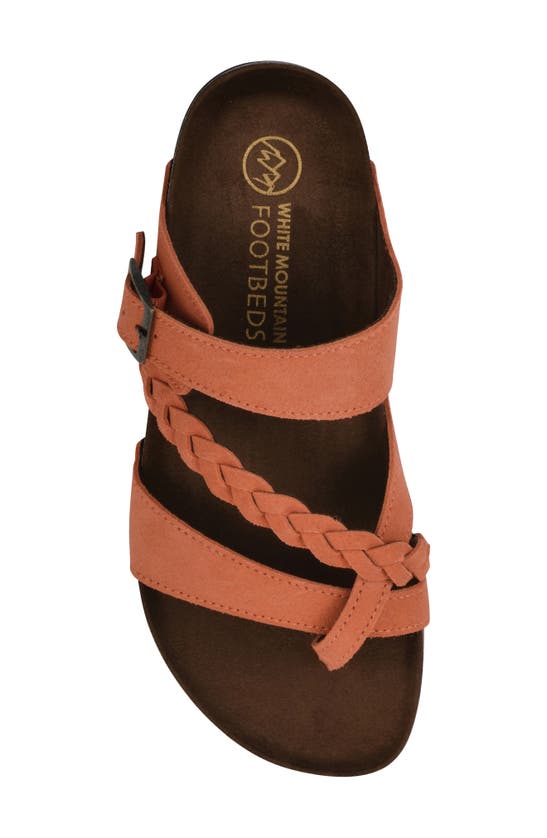 White Mountain Footwear Hazy Leather Footbed Sandal In Aperol Spritz/ Suede