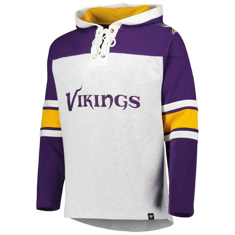 '47 Minnesota Vikings Women's Lace-Up V-Neck Jersey T-Shirt Large