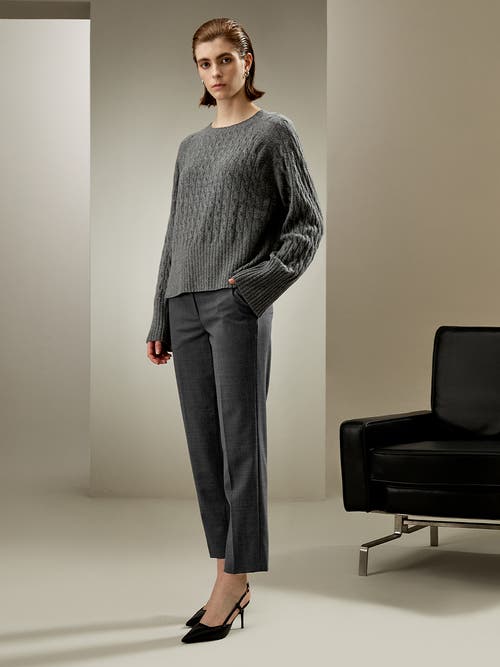 Lilysilk Baby Cashmere Cable-knit Sweater In Medium Gray