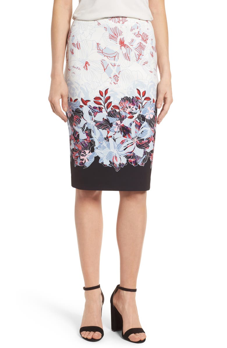 Halogen® Floral Print Pencil Skirt (Regular & Petite) | Nordstrom