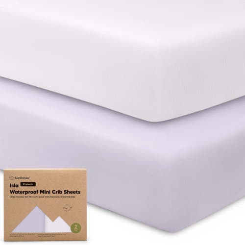 Keababies 2-pack Isla [protect+] Waterproof Mini Crib Sheets In Purple