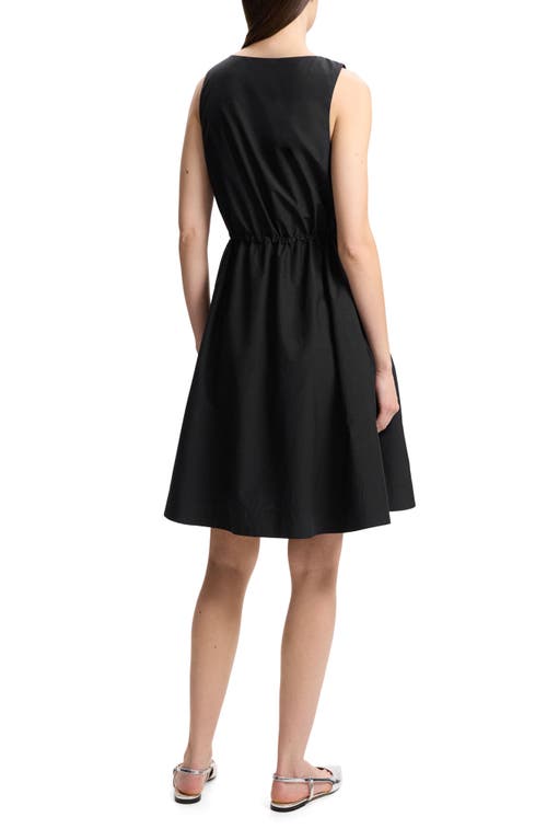 THEORY THEORY TIE WAIST SLEEVELESS POPLIN DRESS 