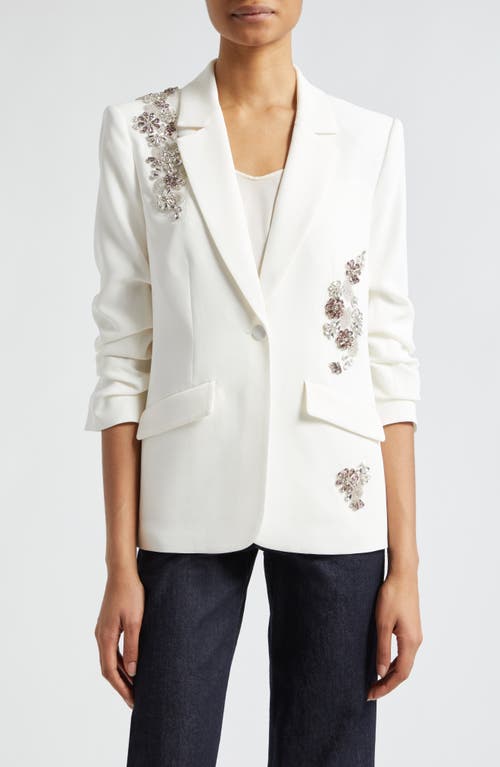 Cinq à Sept Kylie Crystal Daisy Detail Jacket Ivory/Smoke at Nordstrom,