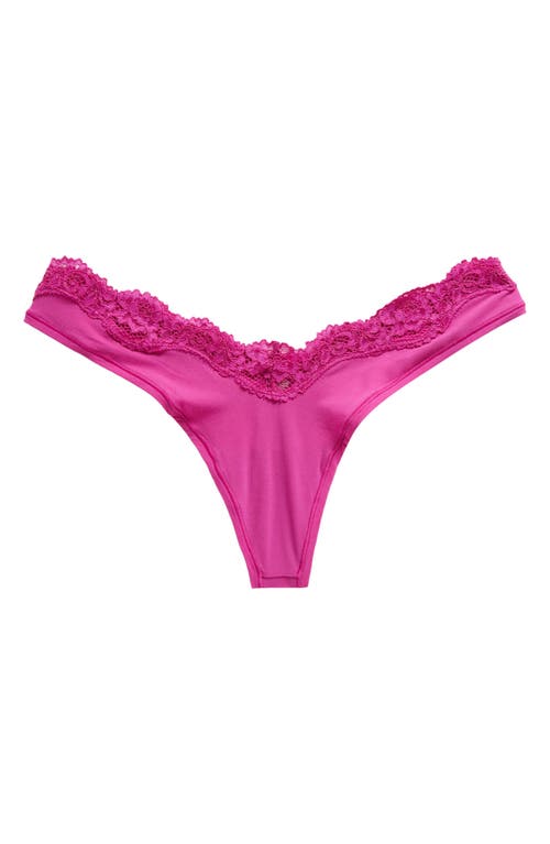 SKIMS Fits Everybody Lace Trim Dipped Thong in Lollipop