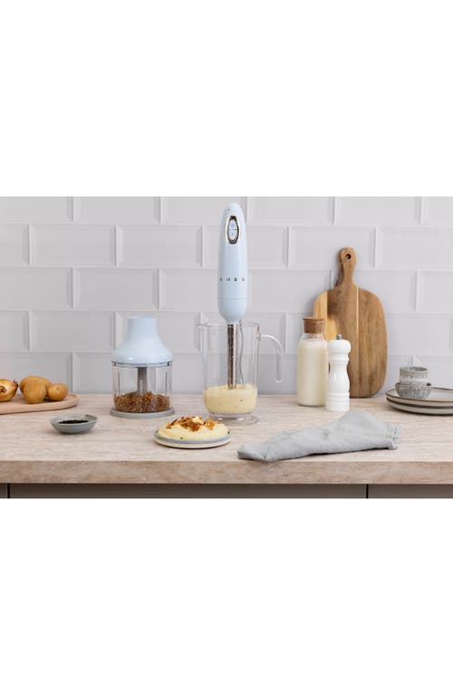 Smeg Retro Style Hand Blender Set In Pastel Blue
