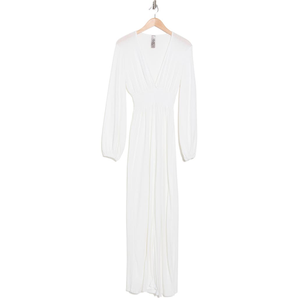 Shop Go Couture Bishop Sleeve Maxi Dress In Ivory