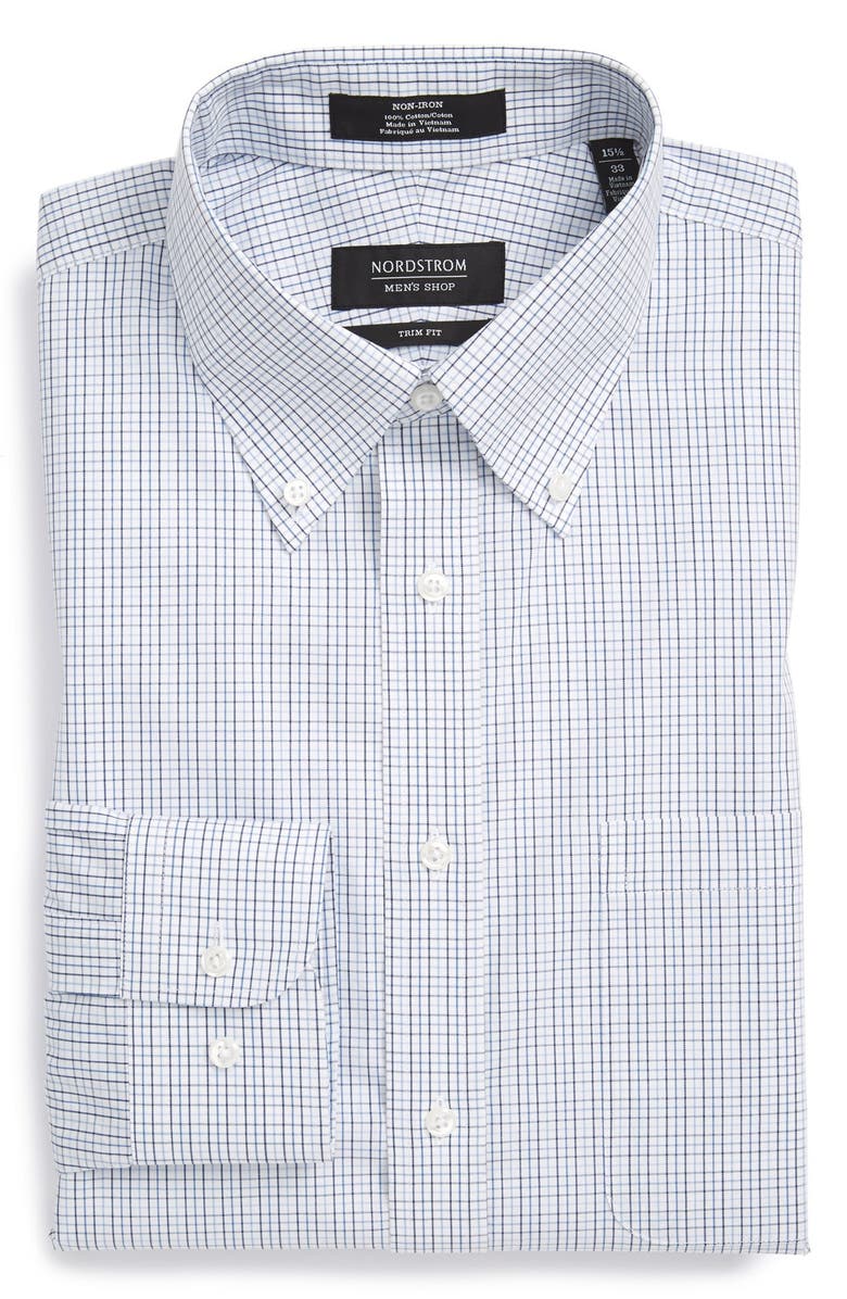 Nordstrom Non-Iron Trim Fit Check Dress Shirt | Nordstrom