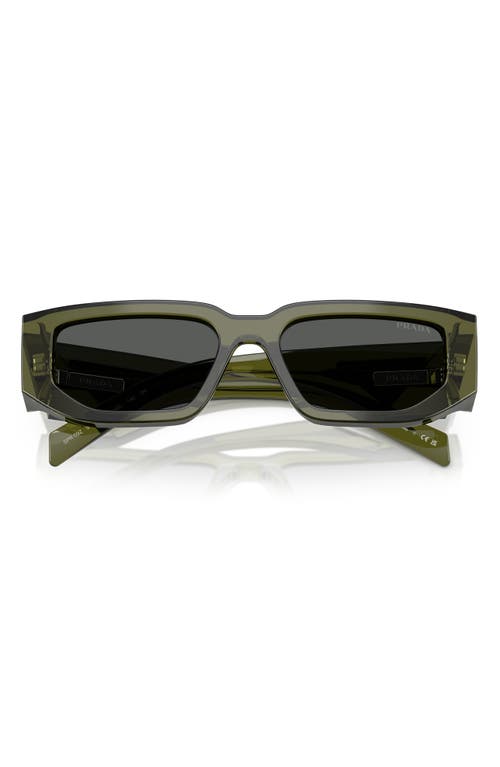 Prada 56mm Rectangular Sunglasses In Grey Green