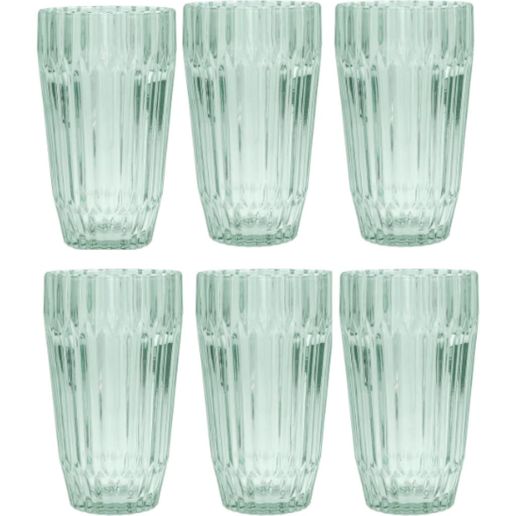 Fortessa Archie Set Of 6 Green Iced Beverage Glasses In Verde