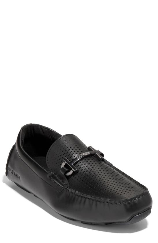 Shop Cole Haan Grand Laser Bit Driving Loafer In Black/ Black