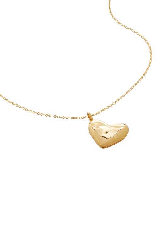 Monica Vinader Heart Locket Pendant Necklace In 18ct Gold Vermeil/ss