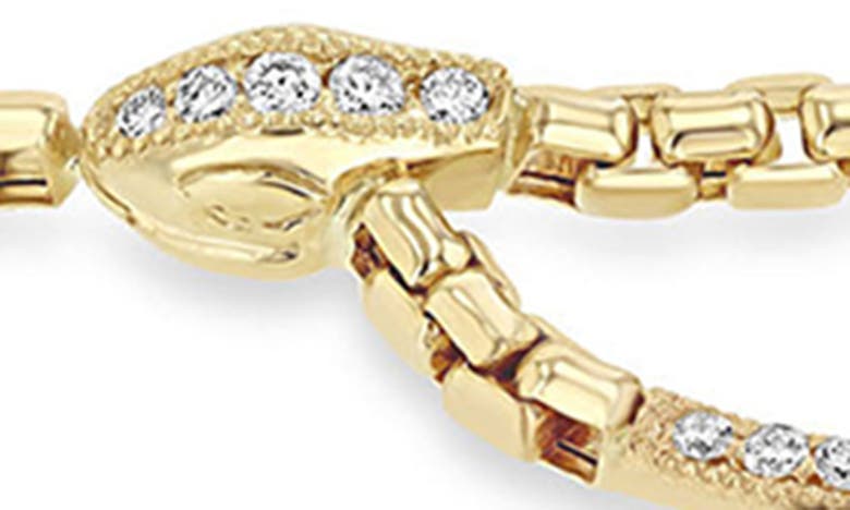 Shop Zoë Chicco Pavé Diamond Snake Box Chain Bracelet In Yellow Gold