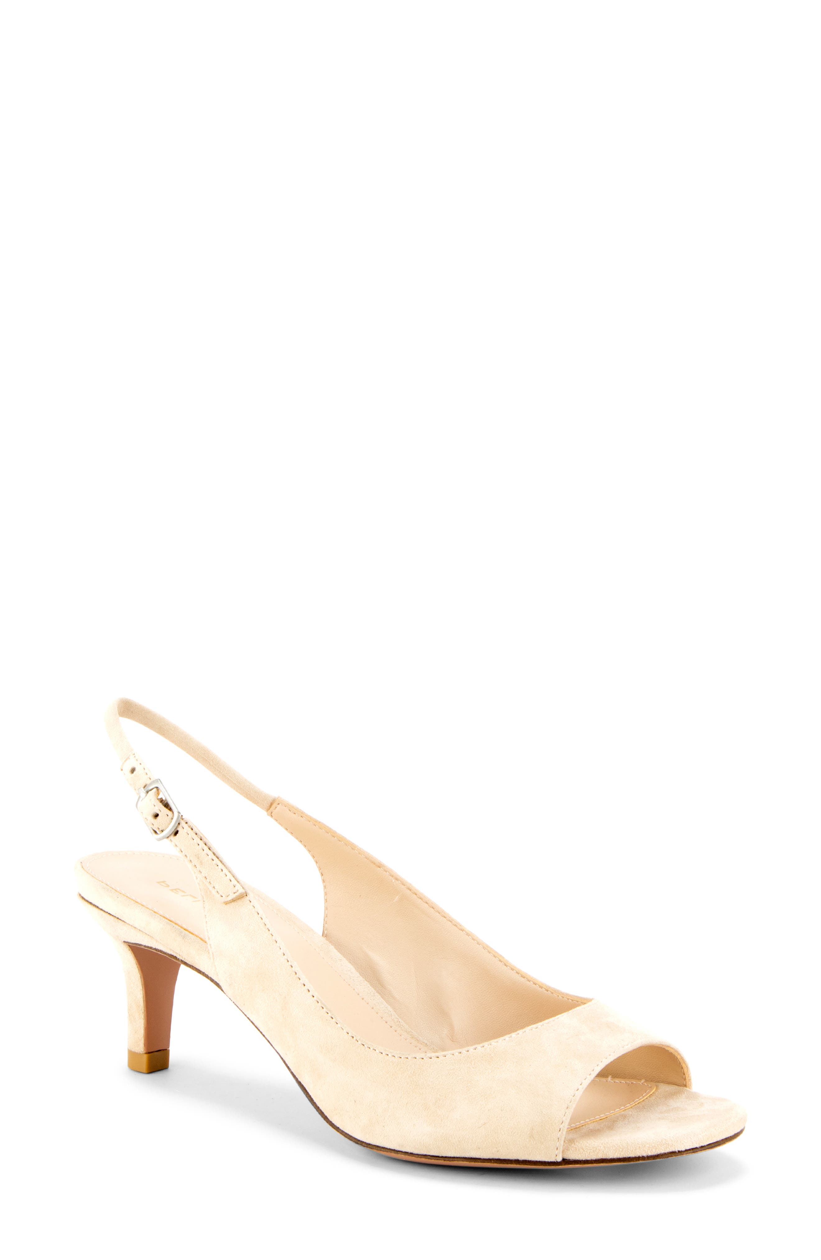 beige suede slingbacks