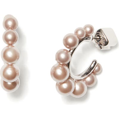 Kate Spade New York Modern Imitation Pearl Huggie Hoop Earrings