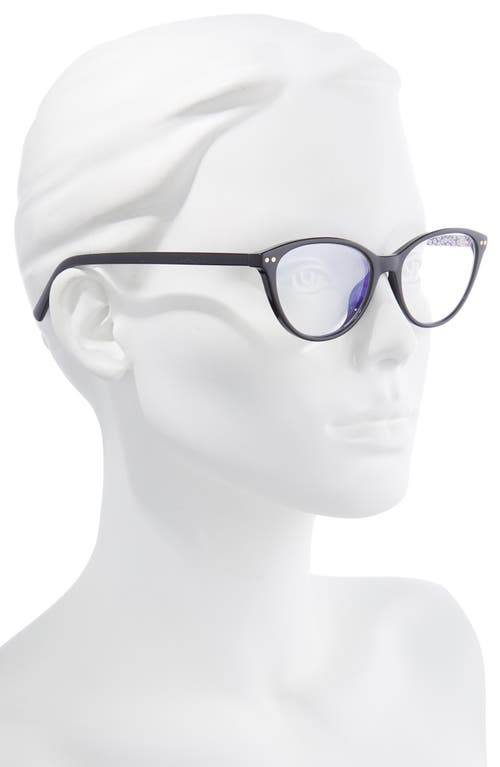 Kate Spade New York Roanne 54mm Blue Light Blocking Reading Glasses In Black/clear