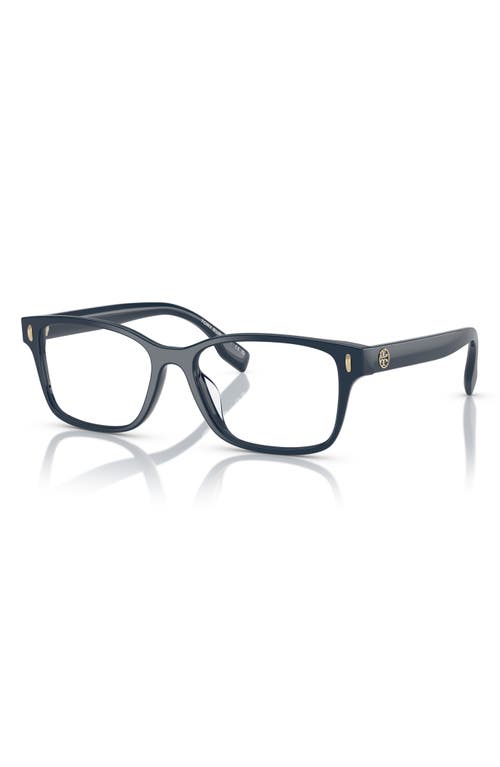 Tory Burch 49mm Rectangular Optical Glasses In Blue
